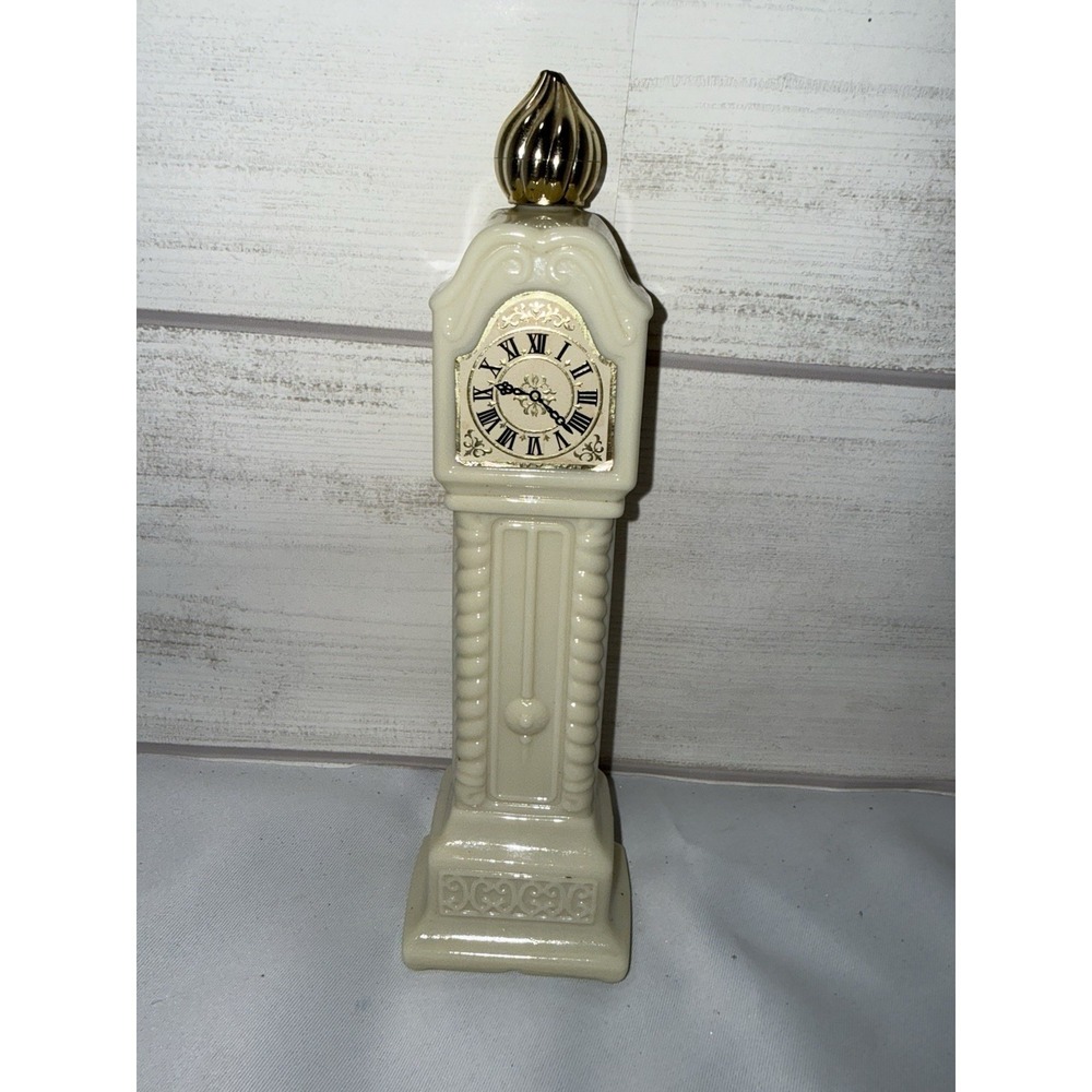 Avon Vintage Cologne Bottle - Ivory Grandfather Clock "Fragrance Hours" Empty